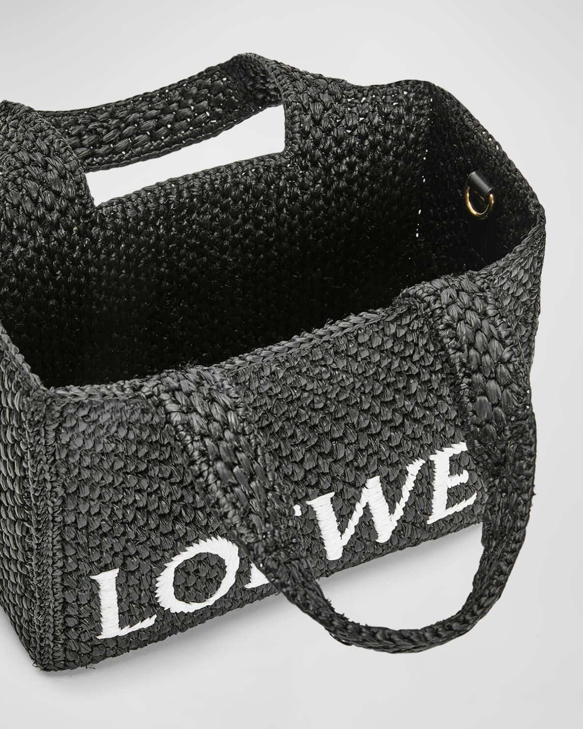 Loewe Small Font Tote in Raffia