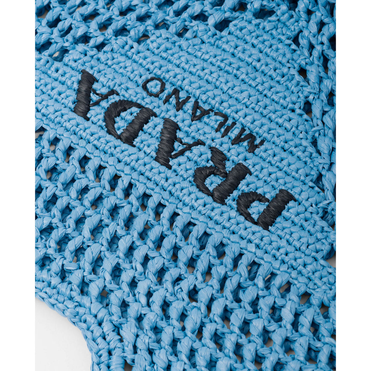 Prada Raffia Tote Bag-Blue