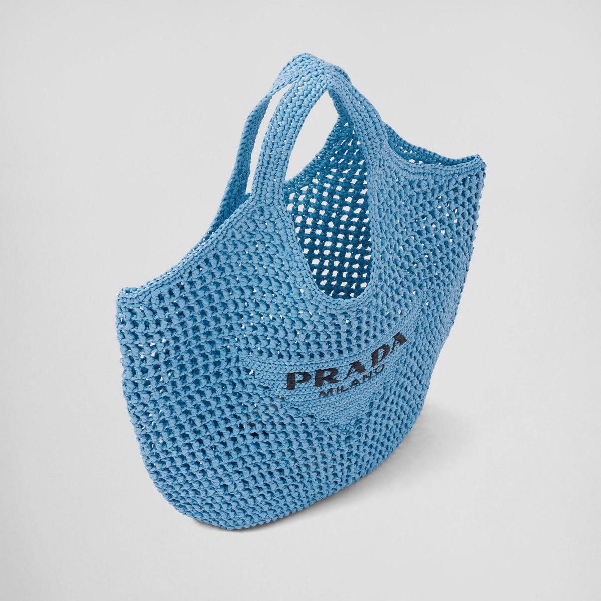 Prada Raffia Tote Bag-Blue