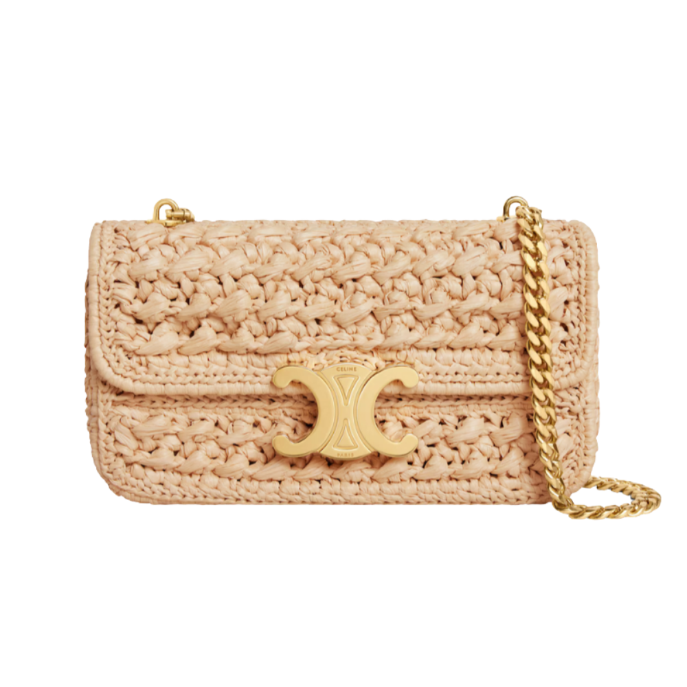 Celine Straw Chain Crossbody Bag