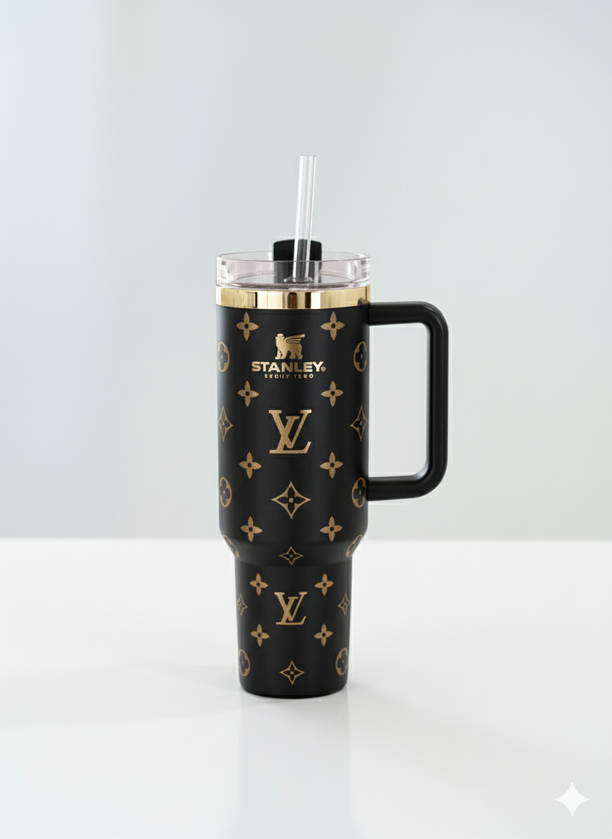 40oz Luxury-Inspired Quencher Tumbler – Matte Black